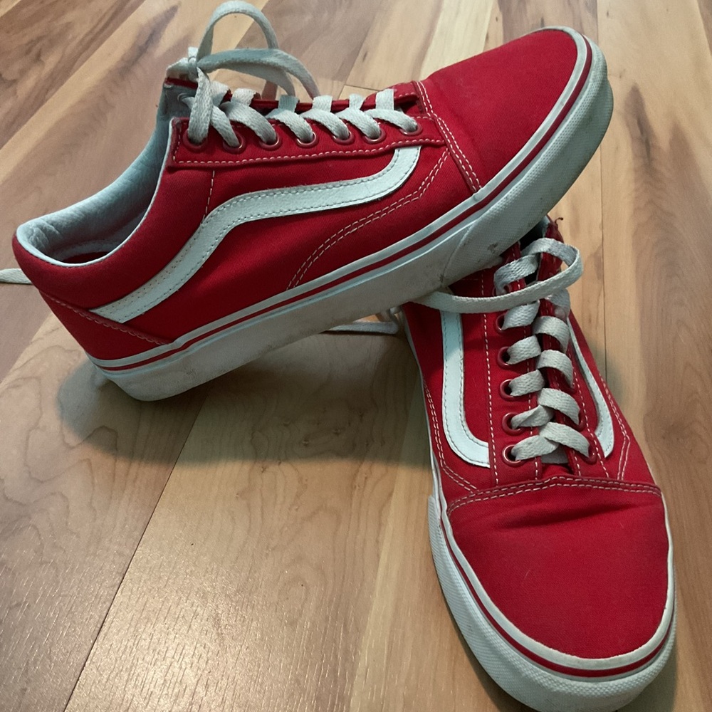 Vans Red Canvas Sneakers